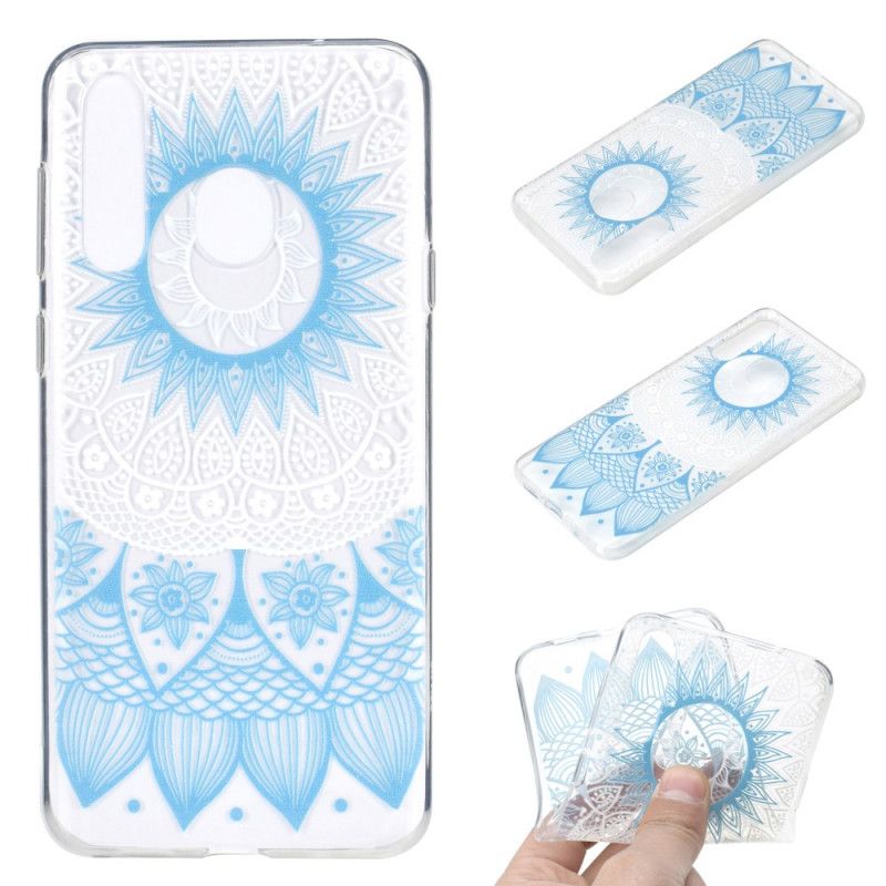 Case Hoesje Huawei Y6p Lichtblauw Roze Telefoonhoesje Transparante Kleurrijke Mandala