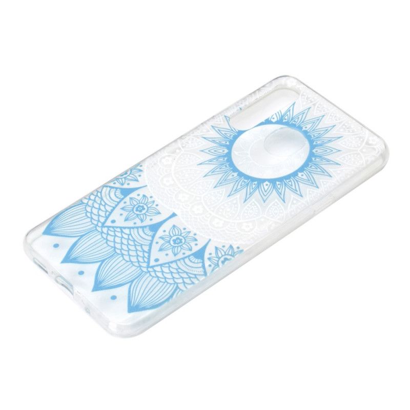 Case Hoesje Huawei Y6p Lichtblauw Roze Telefoonhoesje Transparante Kleurrijke Mandala