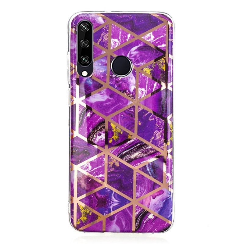 Case Hoesje Huawei Y6p Roze Zwart Telefoonhoesje Premium Marmer