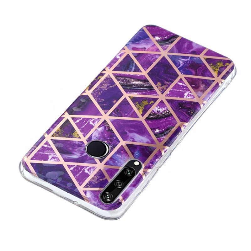 Case Hoesje Huawei Y6p Roze Zwart Telefoonhoesje Premium Marmer