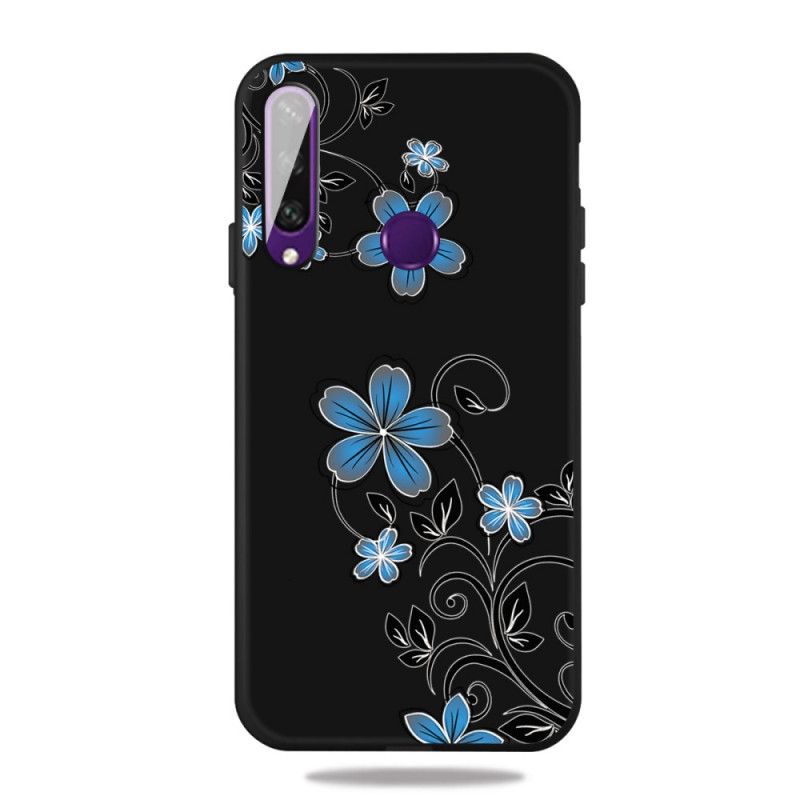 Case Hoesje Huawei Y6p Telefoonhoesje Blauwe Bloemen