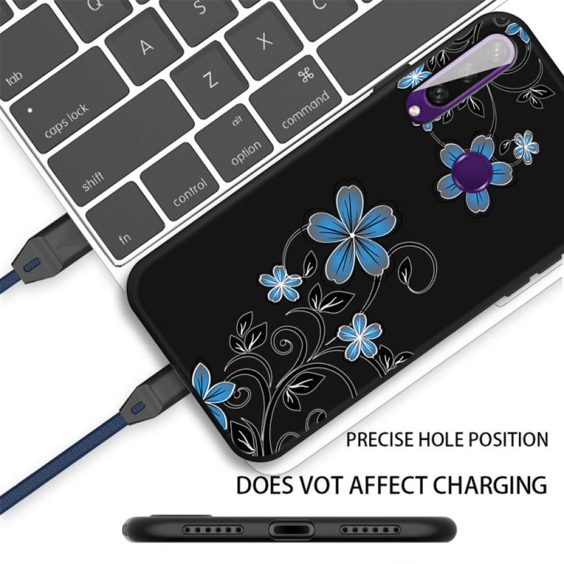 Case Hoesje Huawei Y6p Telefoonhoesje Blauwe Bloemen