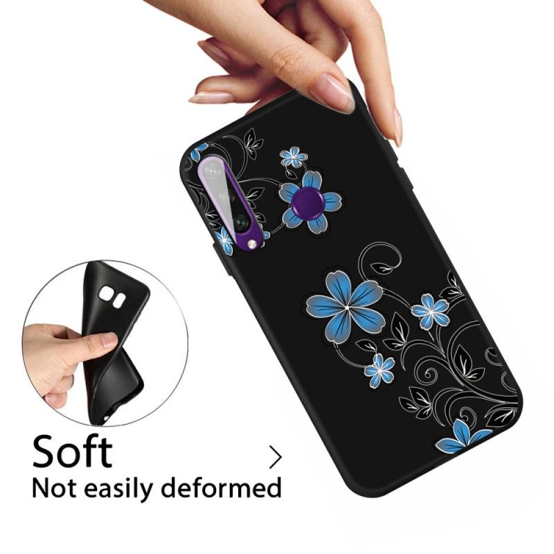 Case Hoesje Huawei Y6p Telefoonhoesje Blauwe Bloemen