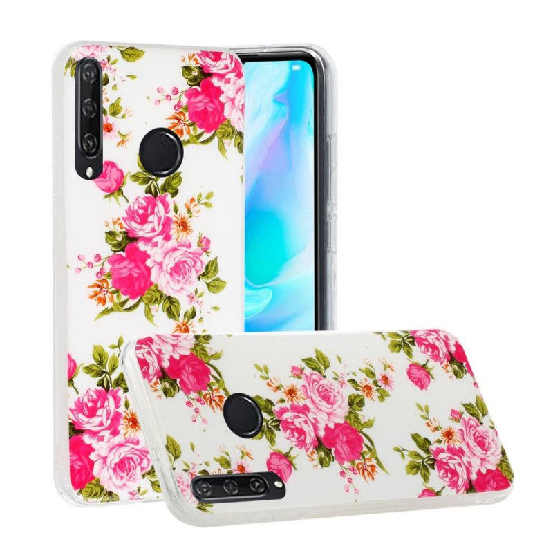 Case Hoesje Huawei Y6p Telefoonhoesje Fluorescerende Vrijheidsbloemen