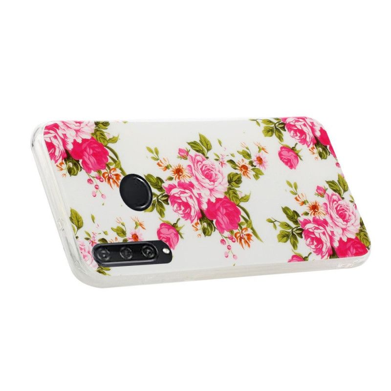 Case Hoesje Huawei Y6p Telefoonhoesje Fluorescerende Vrijheidsbloemen