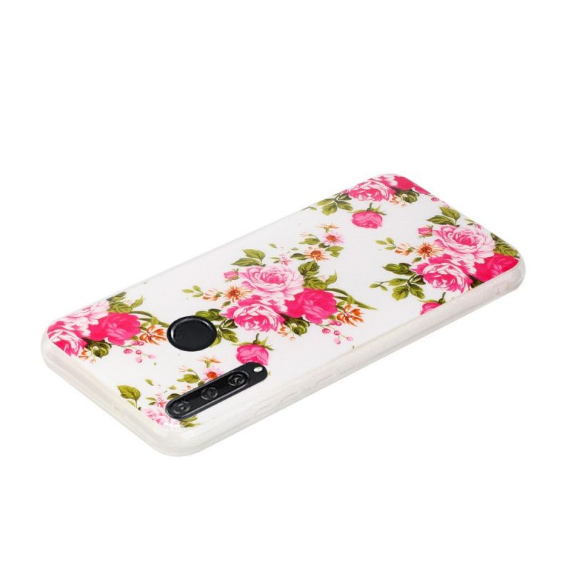 Case Hoesje Huawei Y6p Telefoonhoesje Fluorescerende Vrijheidsbloemen