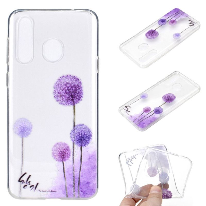 Case Hoesje Huawei Y6p Telefoonhoesje Transparant Gekleurde Paardenbloemen