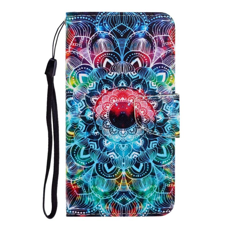 Cover Folio-hoesje Huawei Y6p Telefoonhoesje Flitsende Mandala Met String