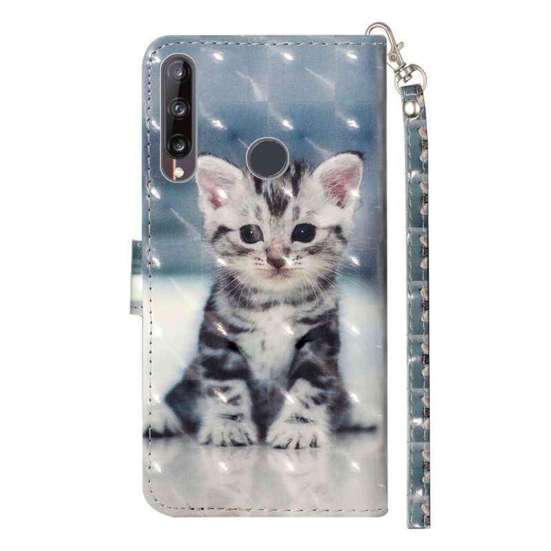 Cover Folio-hoesje Huawei Y6p Telefoonhoesje Kitten Light Spots Met Riempje