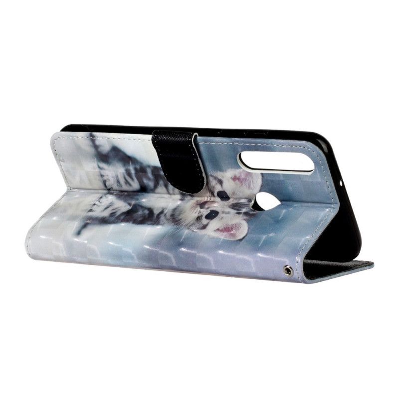 Cover Folio-hoesje Huawei Y6p Telefoonhoesje Kitten Light Spots Met Riempje