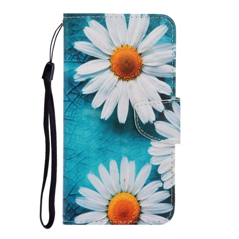 Cover Folio-hoesje Huawei Y6p Telefoonhoesje String Madeliefjes