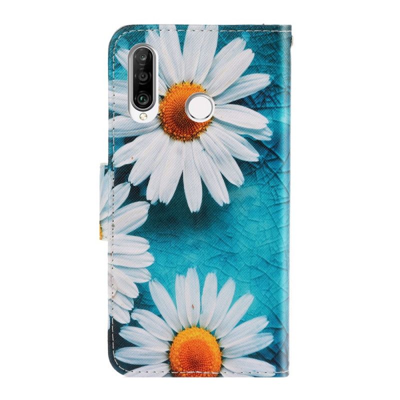 Cover Folio-hoesje Huawei Y6p Telefoonhoesje String Madeliefjes