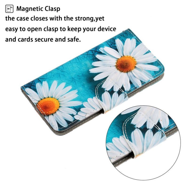 Cover Folio-hoesje Huawei Y6p Telefoonhoesje String Madeliefjes