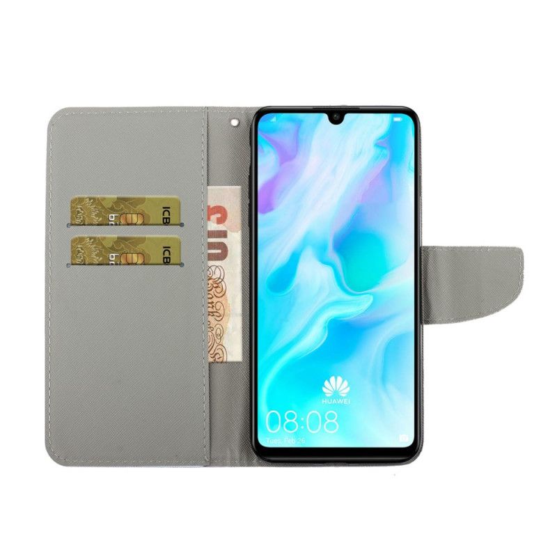 Cover Folio-hoesje Huawei Y6p Telefoonhoesje String Madeliefjes