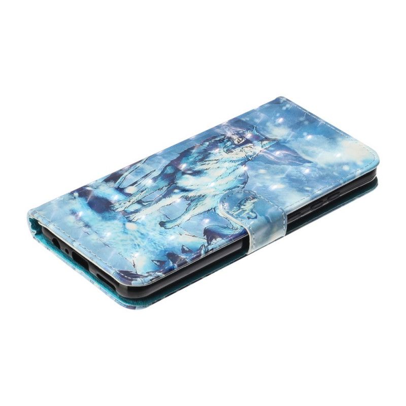 Cover Folio-hoesje Huawei Y6p Telefoonhoesje Wolfslampjes Met Riempje