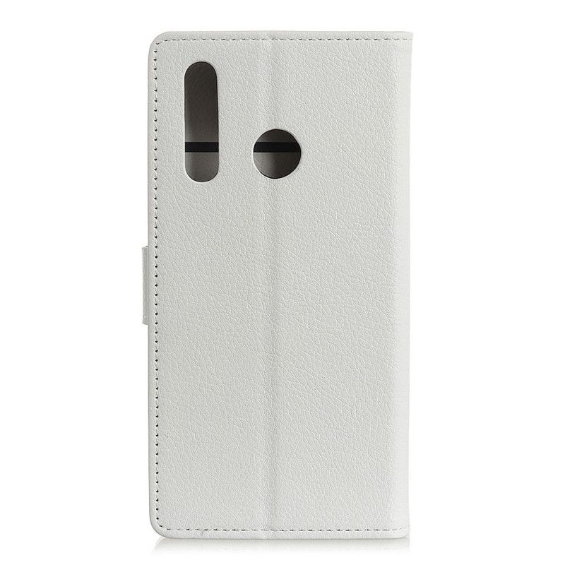 Cover Folio-hoesje Huawei Y6p Wit Zwart Telefoonhoesje Getextureerde Lychee