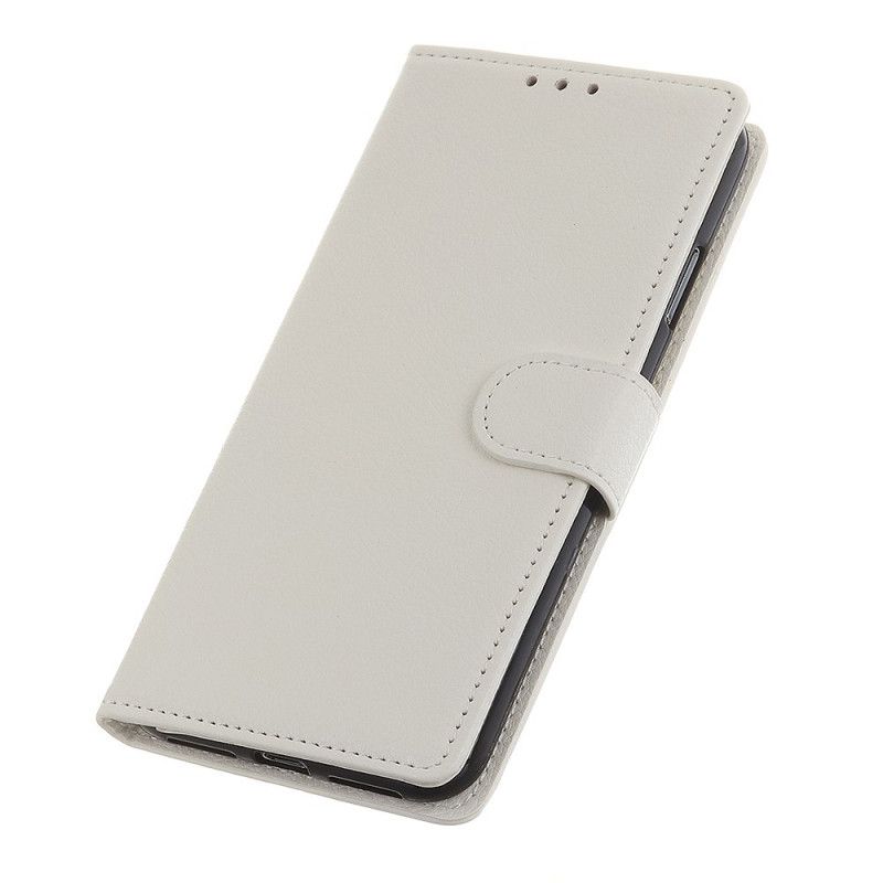 Cover Folio-hoesje Huawei Y6p Wit Zwart Telefoonhoesje Getextureerde Lychee