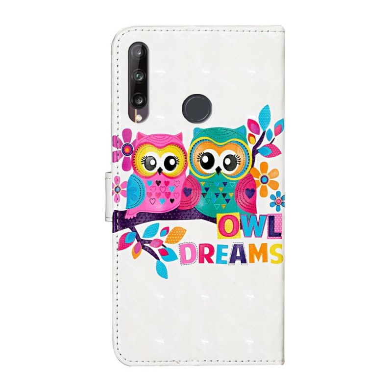 Flip Case Leren Huawei Y6p Geel Wit Uilenparadijs