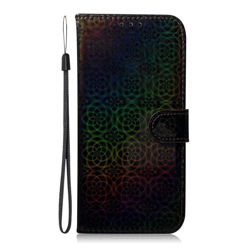 Flip Case Leren Huawei Y6p Magenta Zwart Pure Kleur