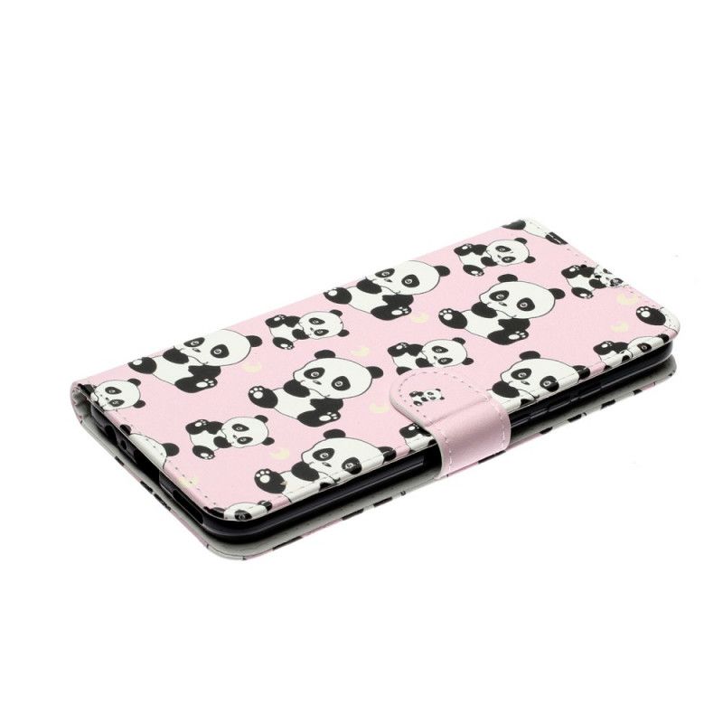 Flip Case Leren Huawei Y6p Meerdere Panda