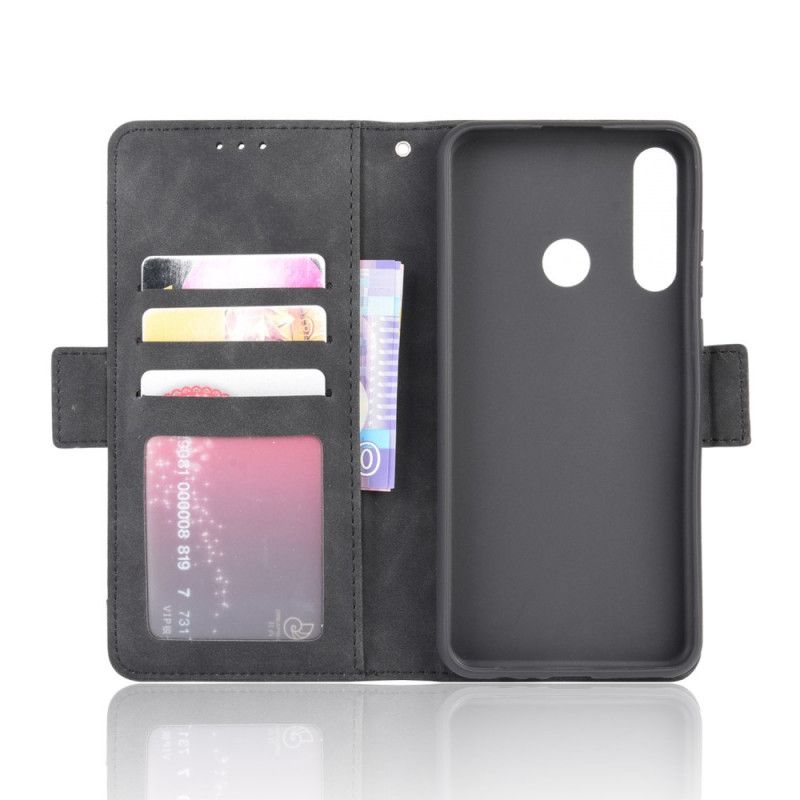 Flip Case Leren Huawei Y6p Rood Zwart Eersteklas Multikaart