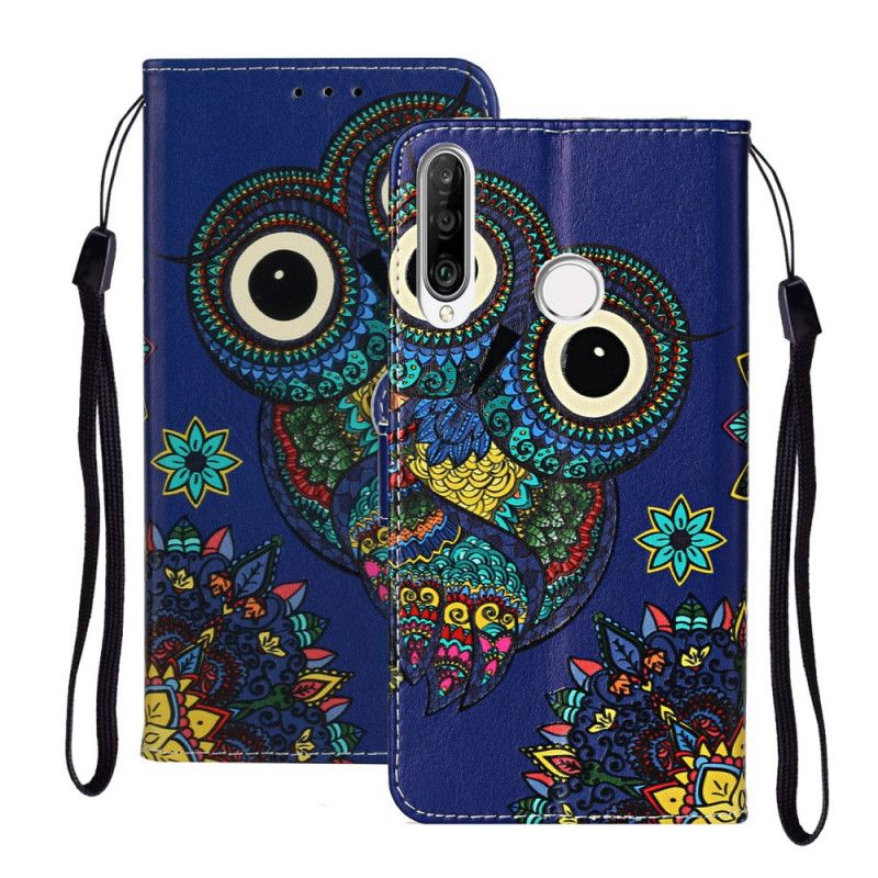 Flip Case Leren Huawei Y6p Uil In Mandala