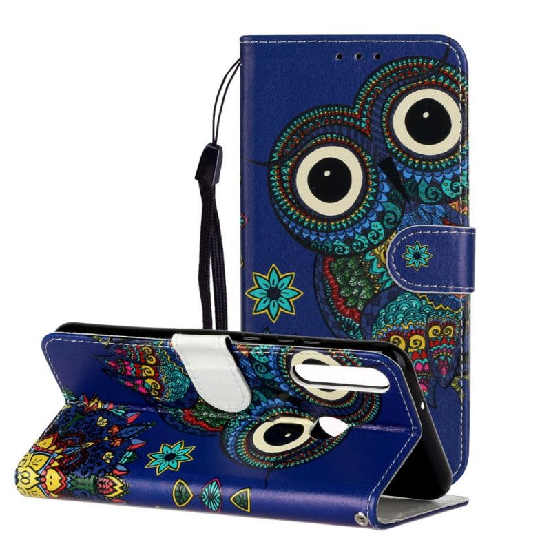 Flip Case Leren Huawei Y6p Uil In Mandala