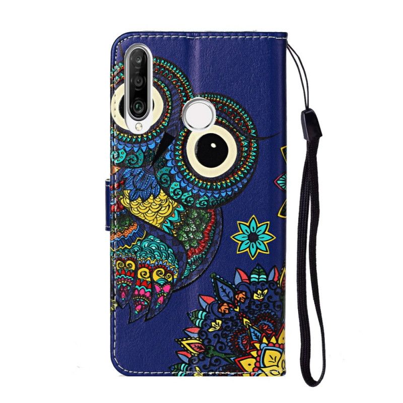 Flip Case Leren Huawei Y6p Uil In Mandala