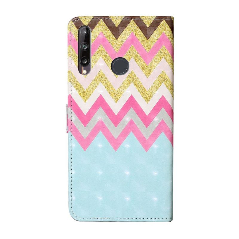 Flip Case Leren Huawei Y6p Veelkleurige Zigzag