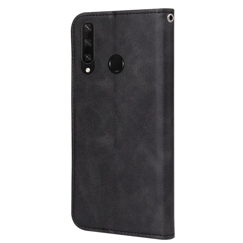 Folio-hoesje Huawei Y6p Grijs Zwart Golfleder Stijl