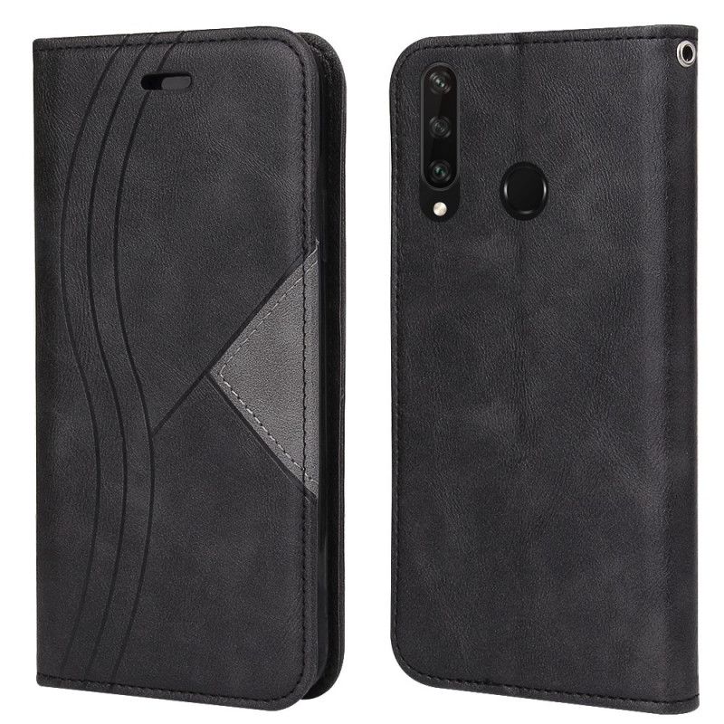 Folio-hoesje Huawei Y6p Grijs Zwart Golfleder Stijl