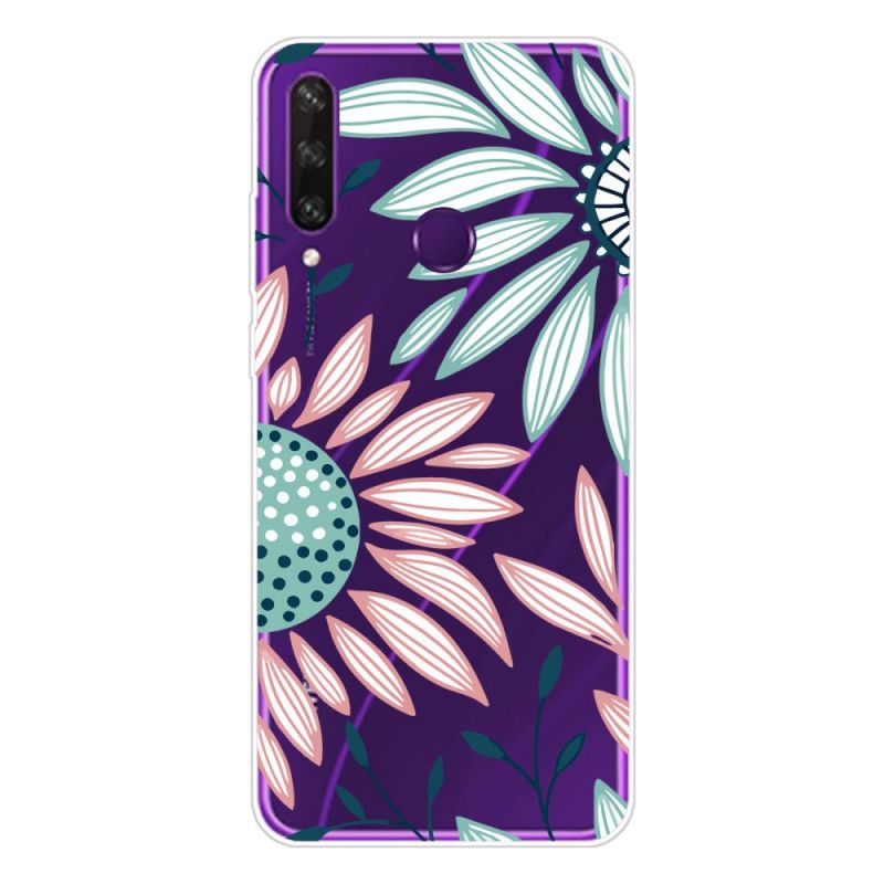 Hoesje Huawei Y6p Telefoonhoesje Een Bloem Transparant