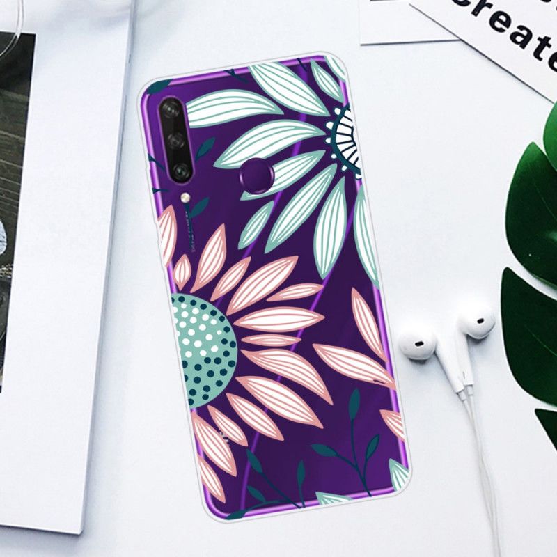 Hoesje Huawei Y6p Telefoonhoesje Een Bloem Transparant