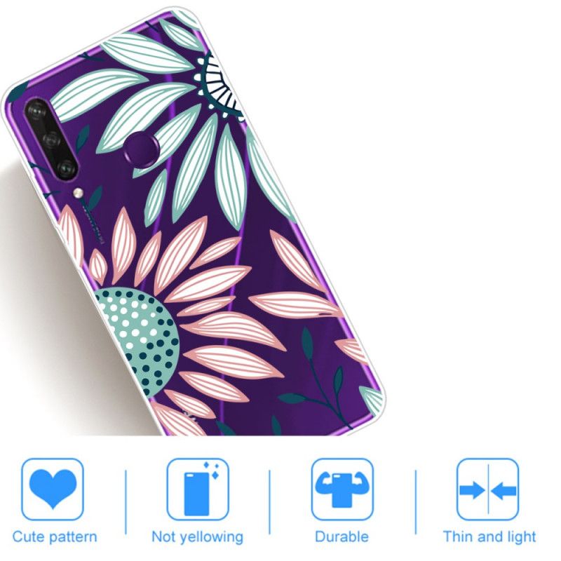 Hoesje Huawei Y6p Telefoonhoesje Een Bloem Transparant