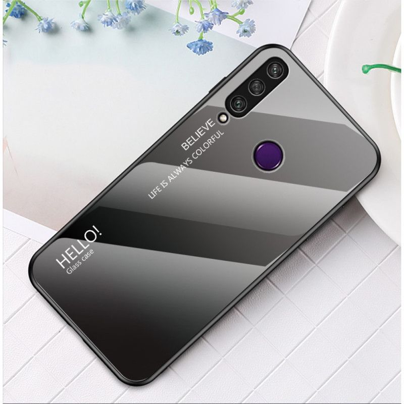 Hoesje Huawei Y6p Wit Zwart Hallo Gehard Glas