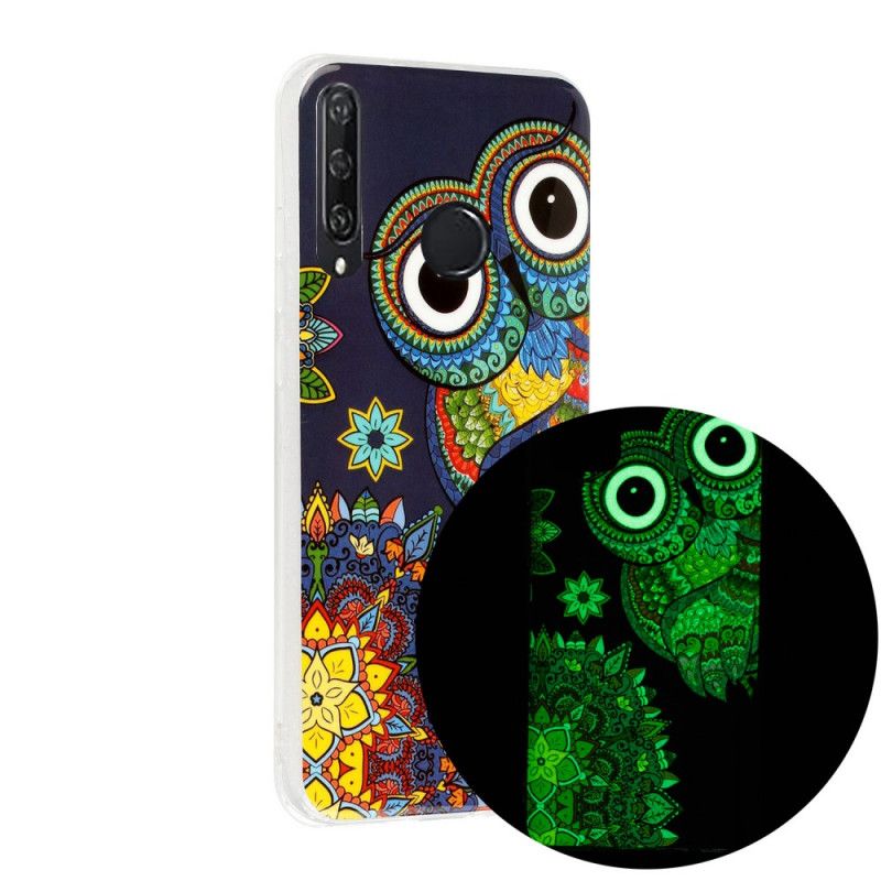 Hoesje voor Huawei Y6p Fluorescerende Mandala-Uil