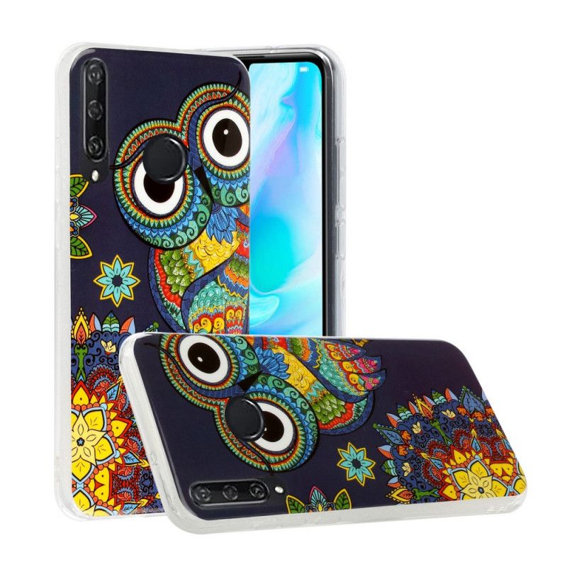 Hoesje voor Huawei Y6p Fluorescerende Mandala-Uil