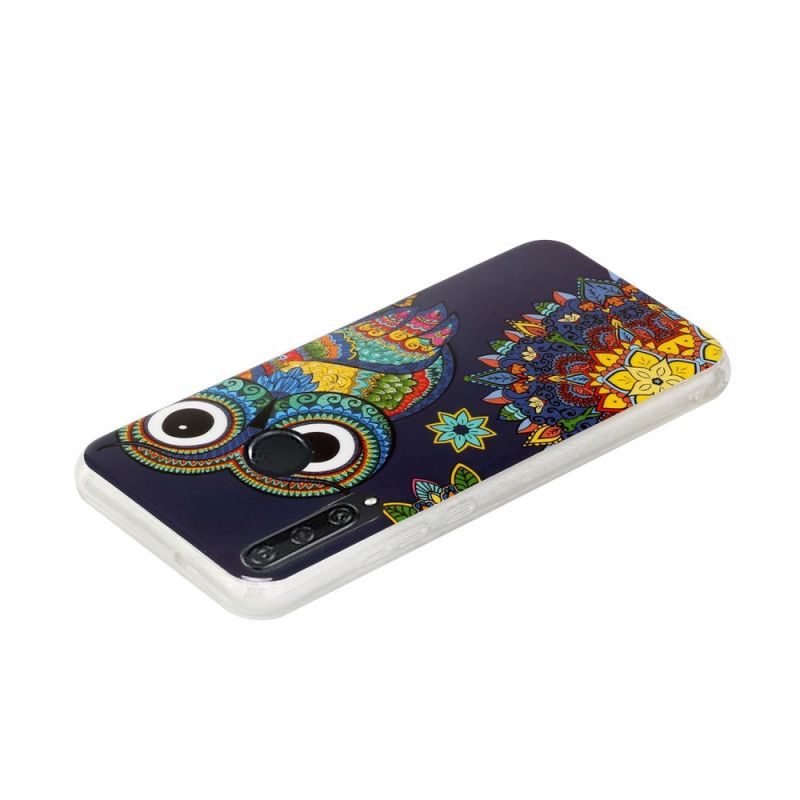 Hoesje voor Huawei Y6p Fluorescerende Mandala-Uil