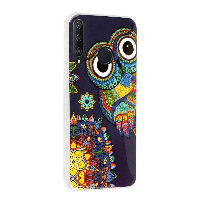 Hoesje voor Huawei Y6p Fluorescerende Mandala-Uil