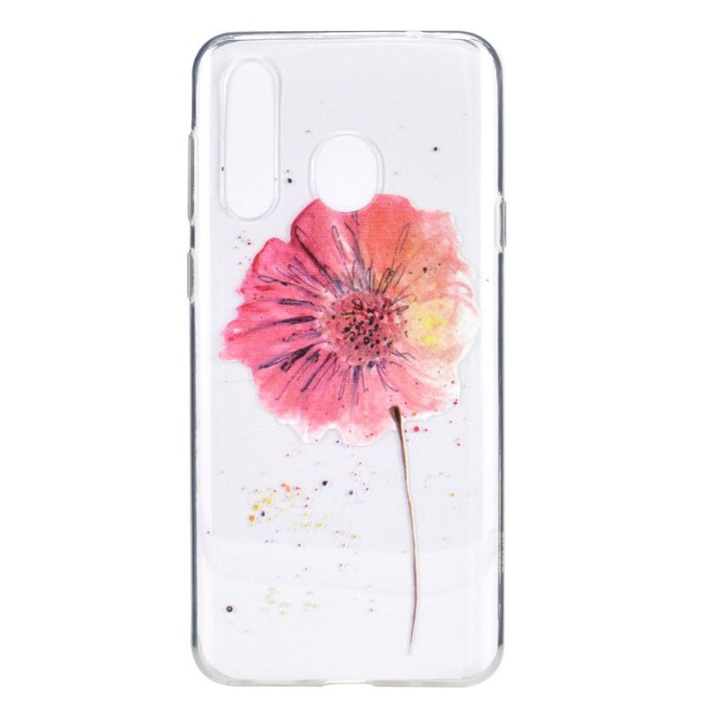 Hoesje voor Huawei Y6p Transparante Aquarel Klaproos