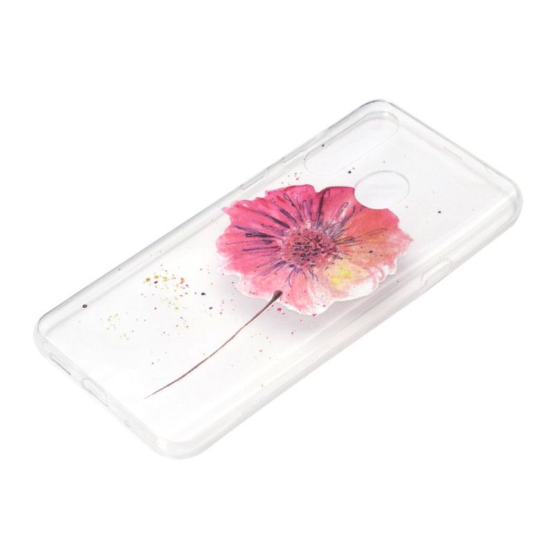 Hoesje voor Huawei Y6p Transparante Aquarel Klaproos