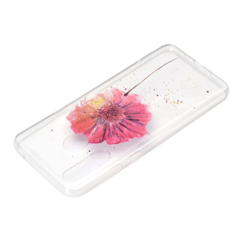 Hoesje voor Huawei Y6p Transparante Aquarel Klaproos