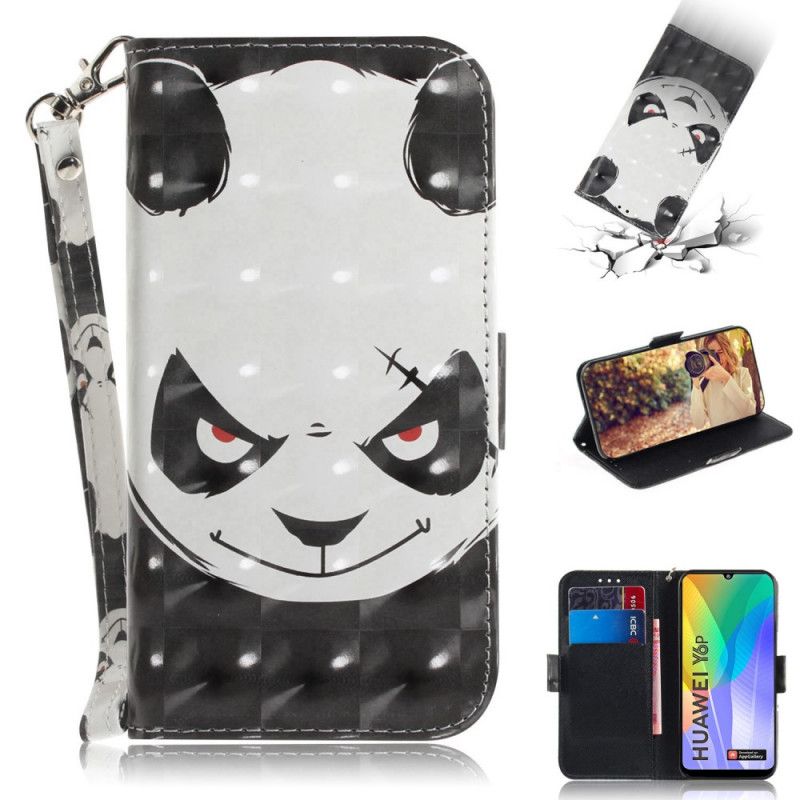 Leren Hoesje Huawei Y6p Boze Panda Met String