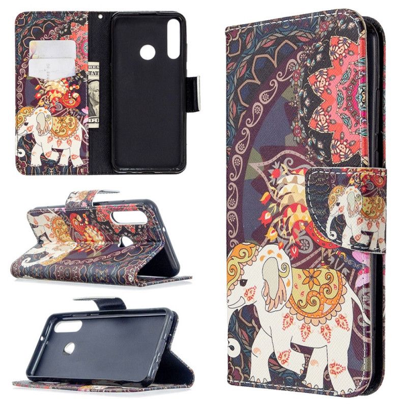 Leren Hoesje Huawei Y6p Etnische Olifantenmandala