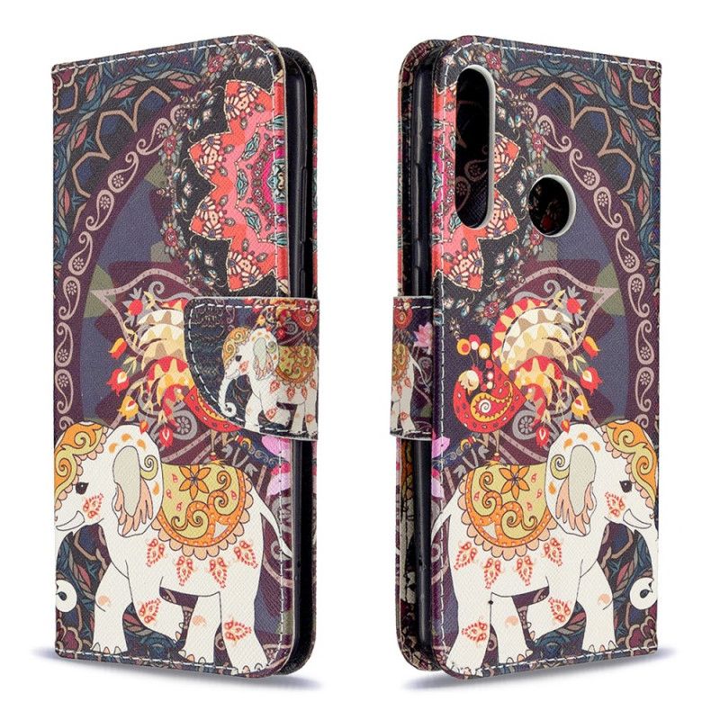 Leren Hoesje Huawei Y6p Etnische Olifantenmandala