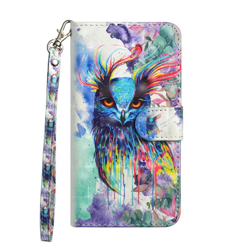 Leren Hoesje Huawei Y6p Telefoonhoesje Aquarel Vogel