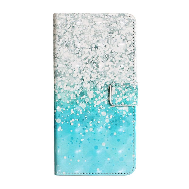 Leren Hoesje Huawei Y6p Telefoonhoesje Blauw Glitterverloop