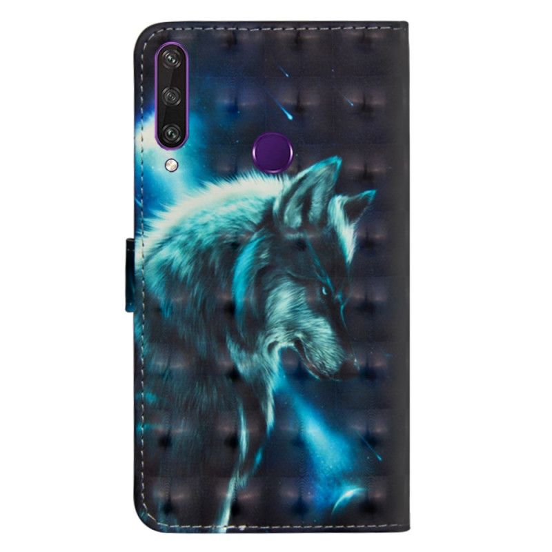 Leren Hoesje Huawei Y6p Telefoonhoesje Majestueuze Wolf