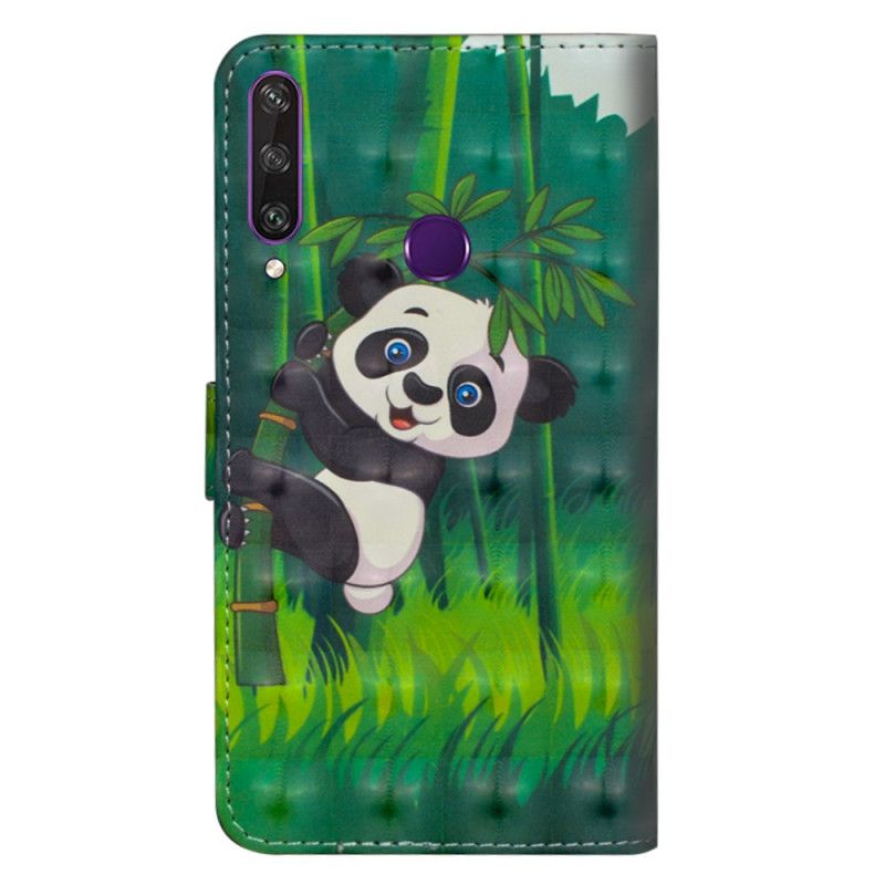 Leren Hoesje Huawei Y6p Telefoonhoesje Panda En Bamboe