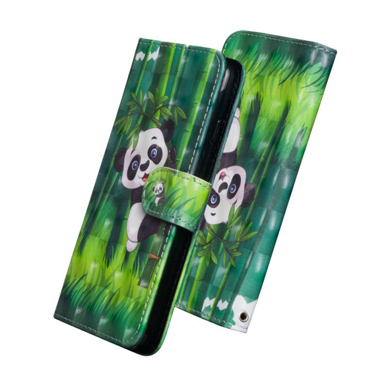 Leren Hoesje Huawei Y6p Telefoonhoesje Panda En Bamboe